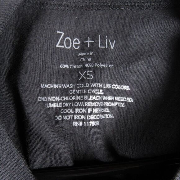 Zoe + Liv Women's Santa "Believe" T-Shirt, Size XS, Color Black, Christmas - Picture 5 of 7